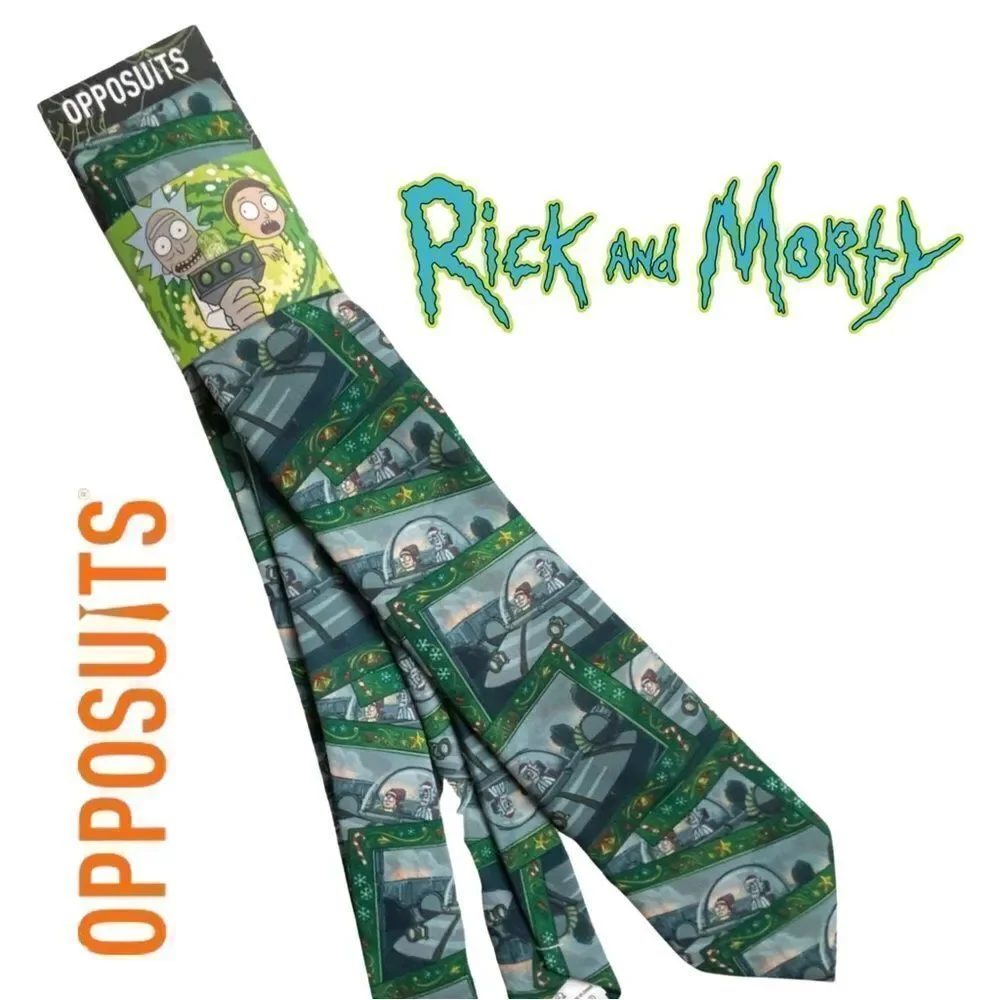 Rick and Morty Adult Swim Opposuits Holiday Mens Neck Tie Polyester NWT